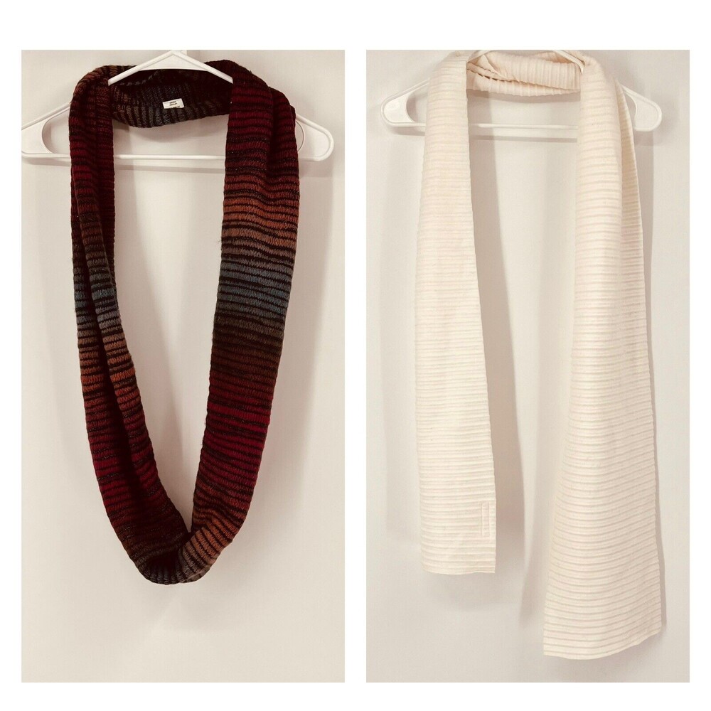 Womens Lot Of 2 Coldwater Creek Scarves Infinity Rectangle Scarf Boho Festival